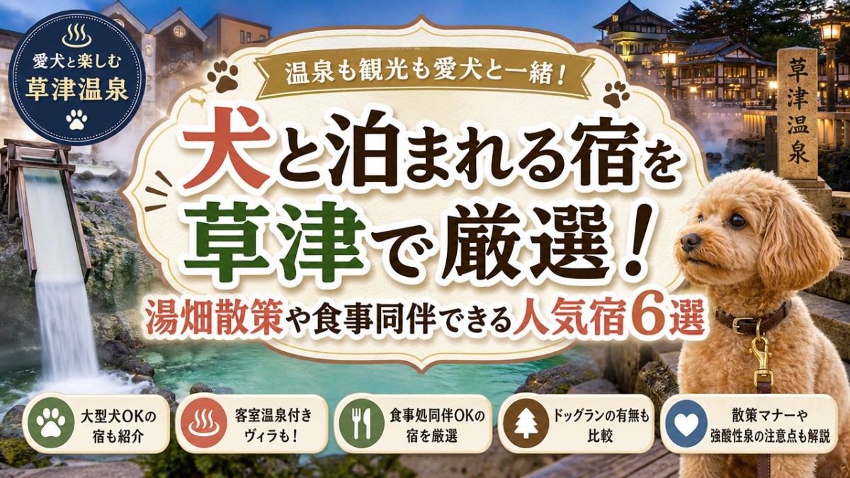 犬と泊まれる宿を草津で厳選!湯畑散策や食事同伴できる人気宿6選