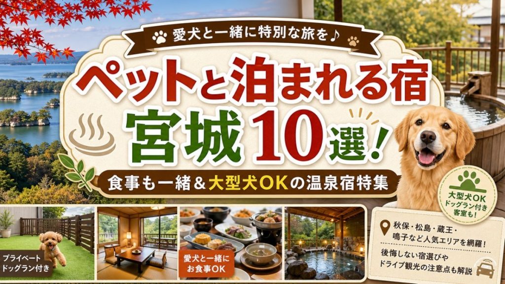 ペットと泊まれる宿宮城10選！食事も一緒＆大型犬OKの温泉宿特集