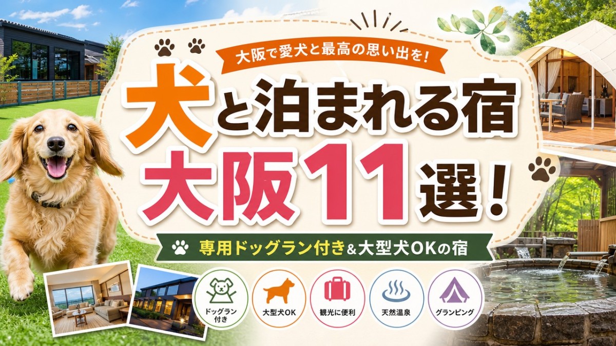 犬と泊まれる宿大阪11選!専用ドッグラン付き&大型犬OKの宿
