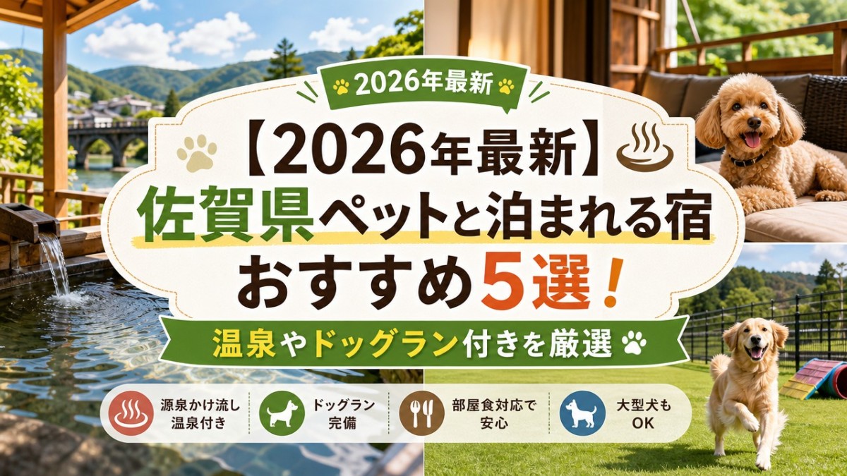 【2026年最新】佐賀県ペットと泊まれる宿おすすめ5選!温泉やドッグラン付きを厳選
