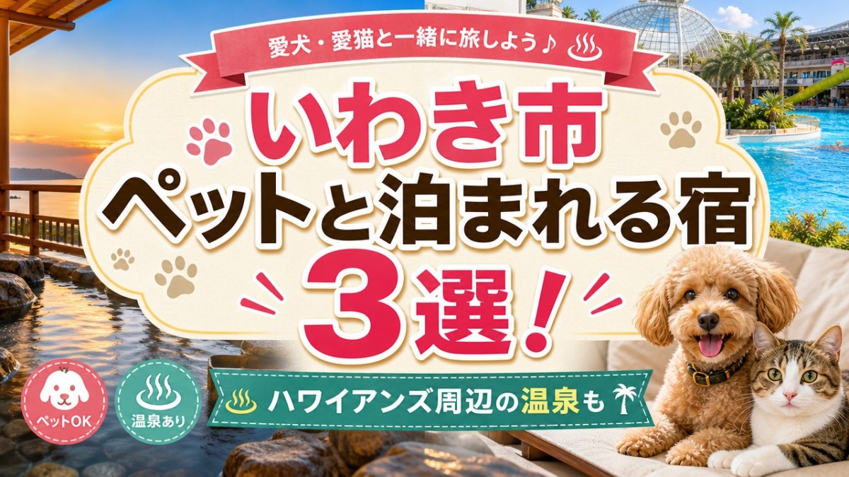 いわき市ペットと泊まれる宿3選!ハワイアンズ周辺の温泉も